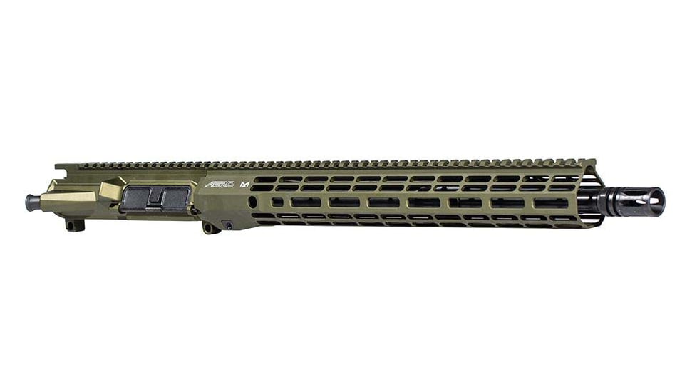 Aero Precision Complete Upper Receiver, M4E1-T, RM-15, 5.56x45mm NATO, 16in, Government, Mid Length, 1 in 7, 1/2 x 28, 15in, A2 Flash Hider, Anodized, OD Green, APAR700178M7