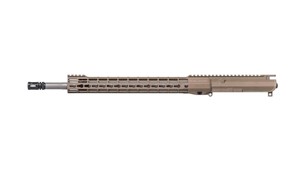 Aero Precision Threaded Upper Receiver, M4E1, .224 Valkyrie, 18 inch Barrel, SPR Profile, 15 inch KeyMod ATLAS S-ONE Handguard, A2 Flash Hider, Flat Dark Earth, APAR700315P56