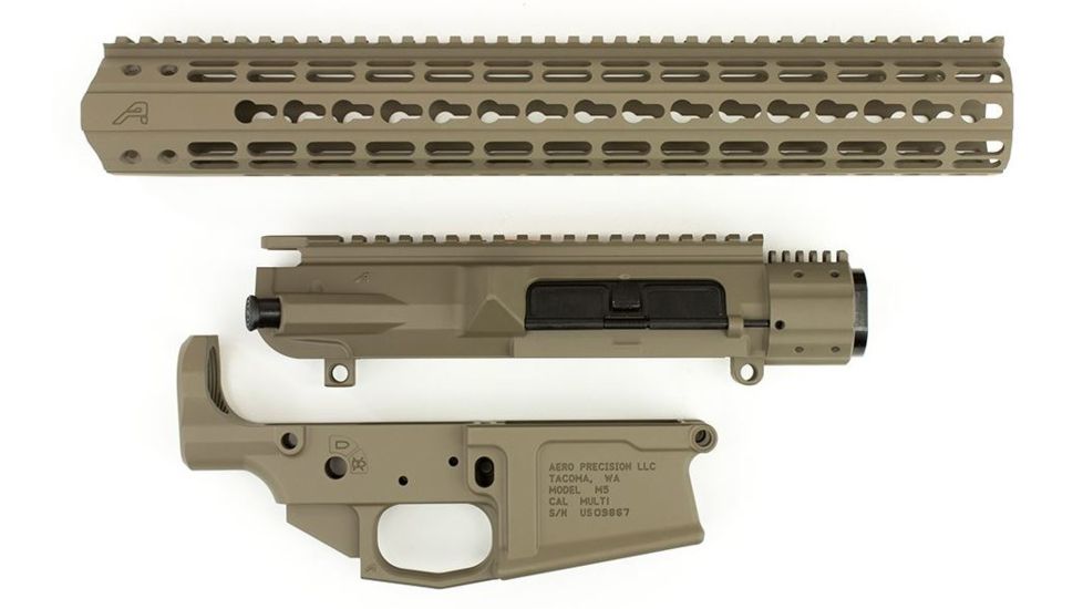 Aero Precision M5 Builder Set w/ 15in KeyMod Handguard Gen 2, FDE Cerakote, APCS100023S