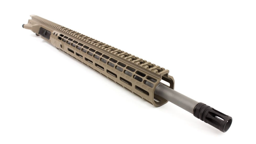 Aero Precision M5E1 Complete Upper Reciever, .308, 18in Rifle Barrel, 1-10 Twist, 5/8x24 Thread, Free-Float Handguard, Stainless Steel, Cerakote, FDE, APAR308556M26