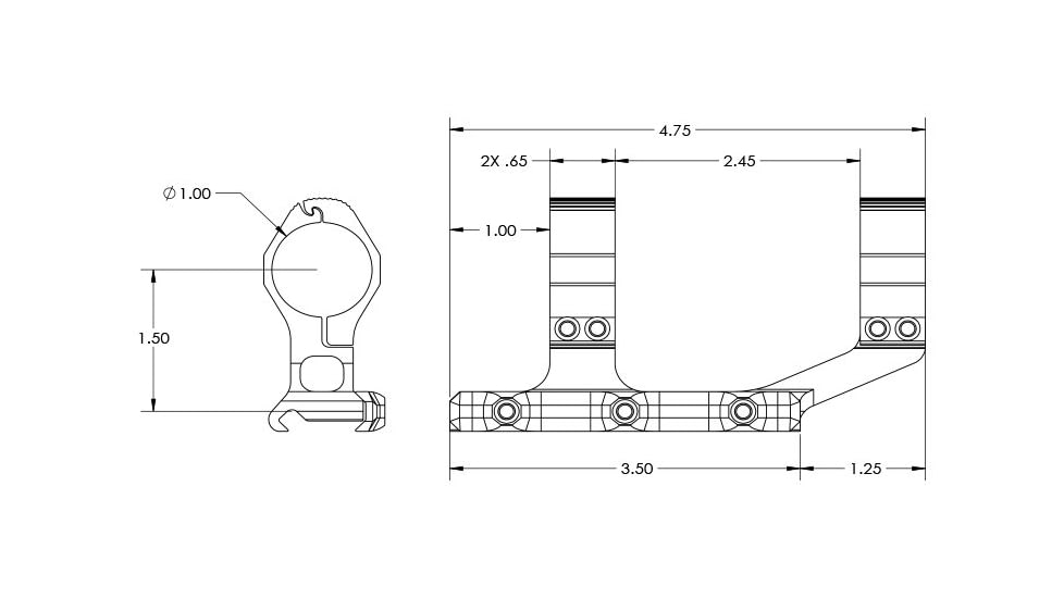 Aero Precision Ultralight 1in Extended Scope Mount, Flat Dark Earth, APRA210410