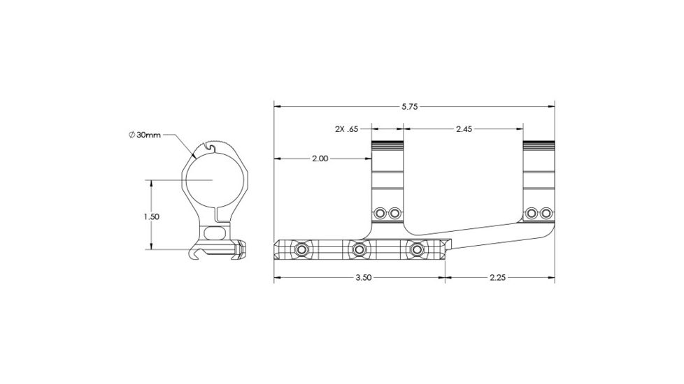 Aero Precision Ultralight 30mm Scope Mount, SPR, FDE, APRA210610