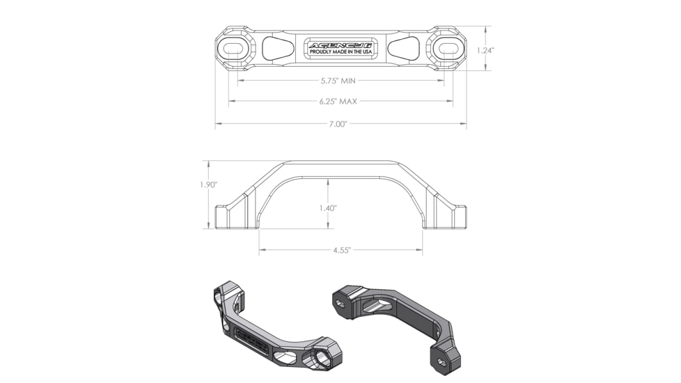 Agency 6 6in Billet Grab Handles, Pack of 2