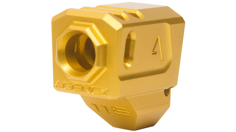 Agency Arms 118 Dual Port Smith &amp; Wesson M&amp;P9 1.0 Barrel Compensators, Gold, 118-M1-GLD