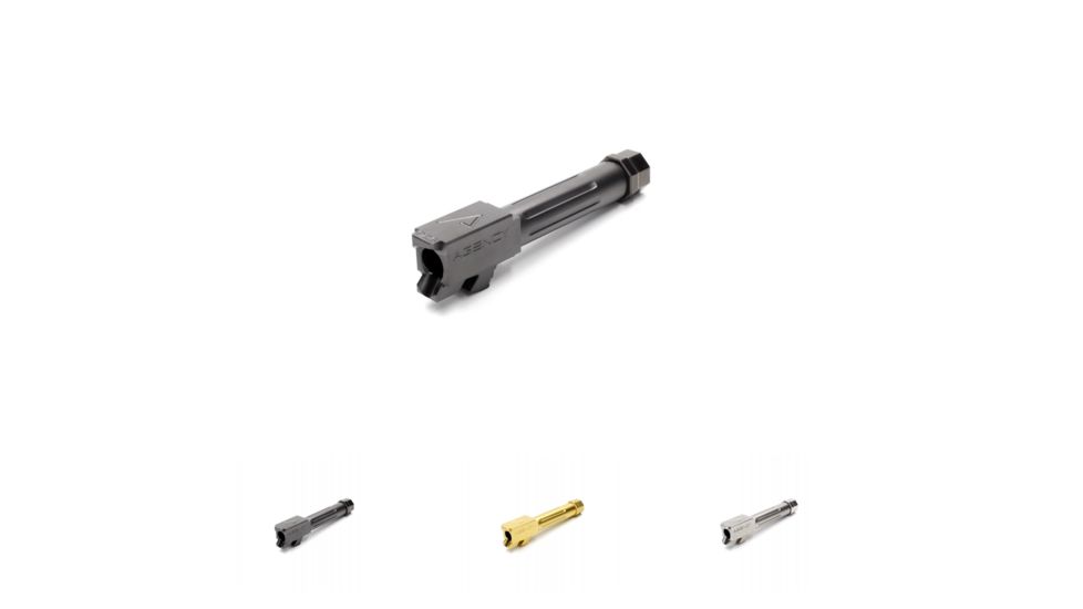Agency Arms Glock 26 Mid Line Match Grade Drop-In Threaded/Fluted Barrel, Black, DLC, Gold, Stainless Steel
