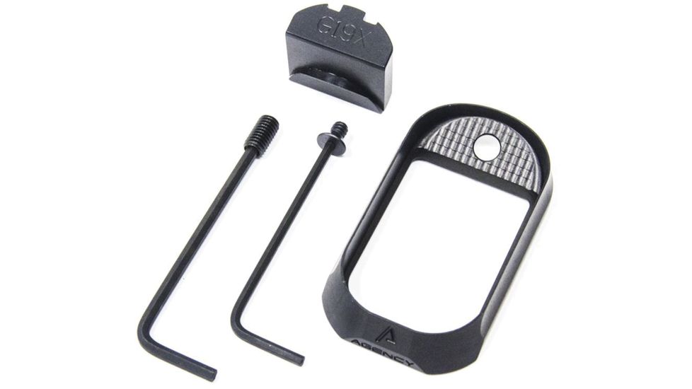 Agency Arms No Strap Compatible Glock 19X Magwells, Black, MW-G19X-NBS-B
