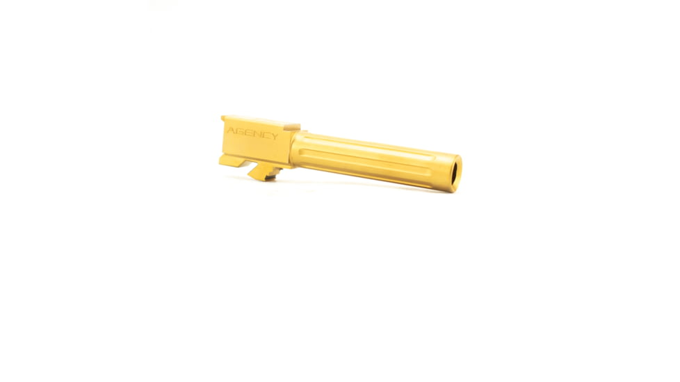 Agency Arms Mid Line Match Grade Drop-In Barrel, Fluted, Glock 19 Gen5, Gold, Titanium Nitride, MLG19G5FTiN