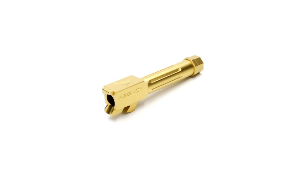 Agency Arms Mid Line Match Grade Drop-In Barrel, Threaded/Fluted, Glock 26, Gold, Titanium Nitride MLG26T/FTiN, EDEMO1