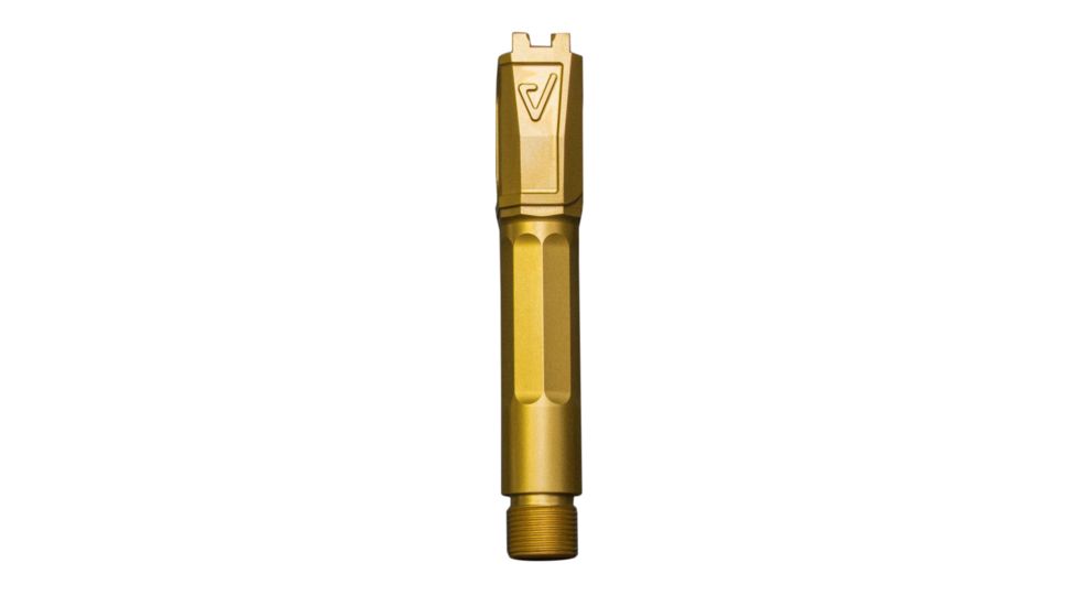 Agency Arms Premier Line Compatible Non-Threaded Smith &amp; Wesson M&amp;P9 Shield Pistol Barrels, Gold, PLMPSFTiN