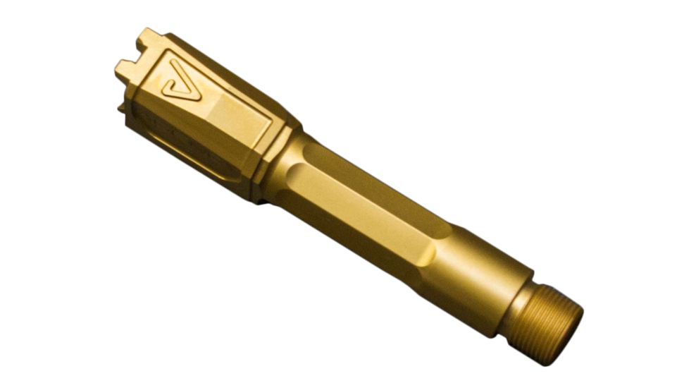 Agency Arms Premier Line Compatible Non-Threaded Smith &amp; Wesson M&amp;P9 Shield Pistol Barrels, Gold, PLMPSFTiN