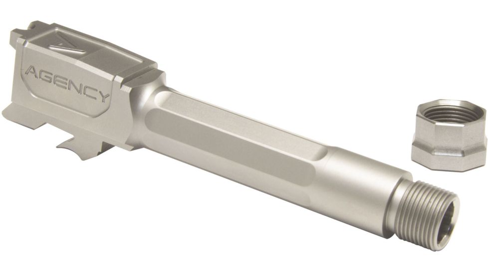 Agency Arms Premier Line Compatible Smith &amp; Wesson M&amp;P9c Compact Pistol Barrels Threaded, Silver, PLMPCT/FSS