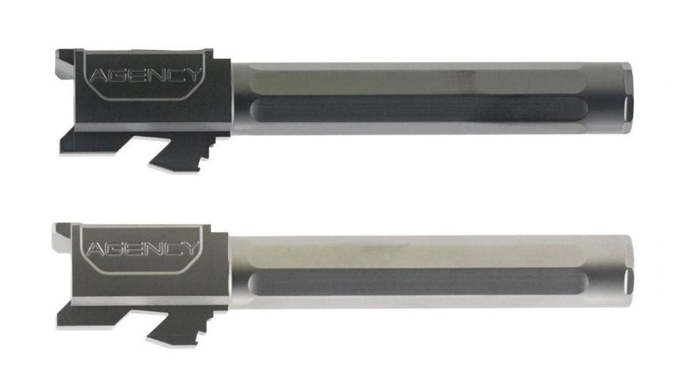 Agency Arms Premier Line Match Grade Drop-In Barrel, Fluted, Glock 17, Black, Gold, Stainless Steel, Titanium Nitride