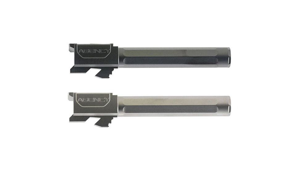 Agency Arms Premier Line Match Grade Drop-In Barrel, Fluted, Glock 19, Black, Gold, Stainless Steel, Titanium Nitride