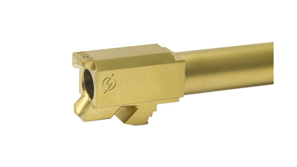 Agency Arms Syndicate Drop-In Match Grade Barrel, Glock 19 Gen1-4, 1-10 Twist, Titanium Nitride, Gold, SYN19NTTiN