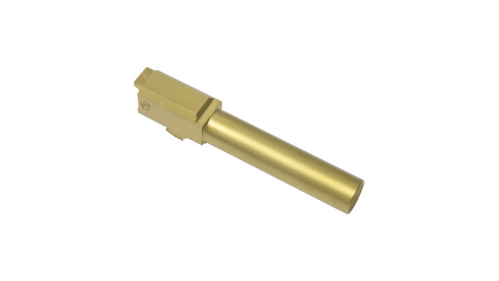 Agency Arms Syndicate Drop-In Match Grade Barrel, Glock 19 Gen1-4, 1-10 Twist, Titanium Nitride, Gold, SYN19NTTiN