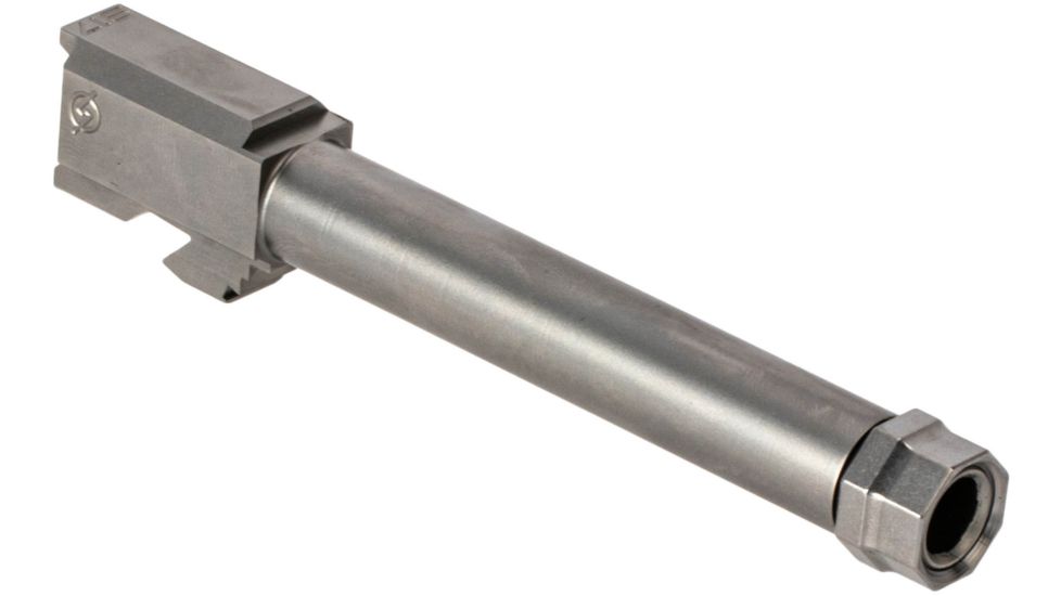 Agency Arms Syndicate Drop-In Match Grade Barrel, Threaded, Glock 17 Gen1-4, 1-10 Twist, 1/2x28, Thread Protector, Stainless Steel, Silver, SYN17TSS