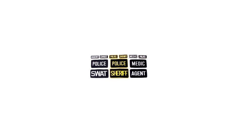 BlackHawk Agent Patch w/Velcro 5 X 8 (1048) White on Black 90AP01BK