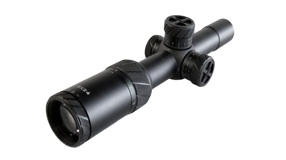AGM Global Vision 1-8x24mm Professional Rifle Scope, 30mm Tube, Second Focal Plane, Glass etched Mil-dot reticle, Black 4501X822PRGPR1