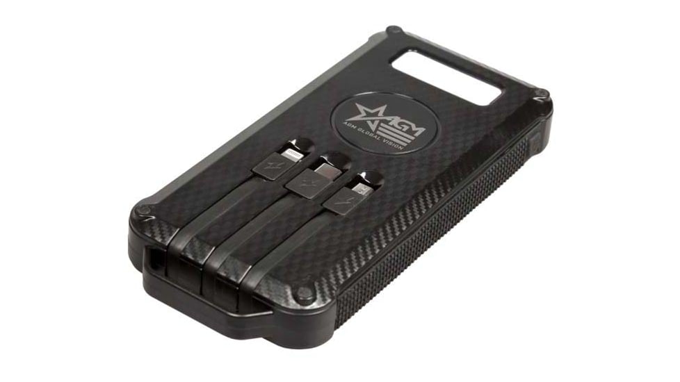 AGM Global Vision Universal Power Bank w/ Solar Panel, 10,000 mAh, Black, 6308EPB1
