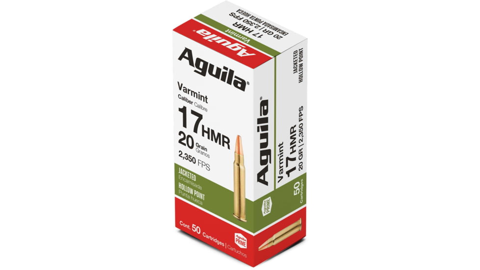 Aguila Ammunition .17 Caliber 20 Grain Jacketed Hollow Point Brass Cased Pistol Ammo, 50 Rounds, 1B222347