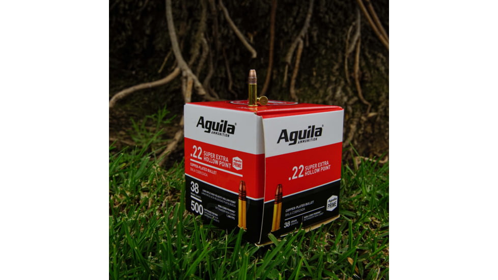 Aguila Ammunition .22LR 38 Grain Plated Hollow Point, Brass Case, Ammo, 500 Rounds, 1B221118