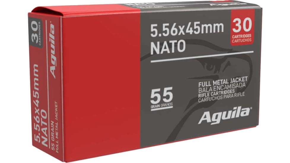 Aguila Ammunition 5.56x45mm NATO Ammo 55 Grain FMJ Brass Case Rifle Ammo, 450 Rounds, 1E556155-BP