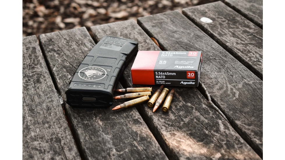 Aguila Ammunition 5.56x45mm NATO Ammo 55 Grain FMJ Brass Case Rifle Ammo, 450 Rounds, 1E556155-BP