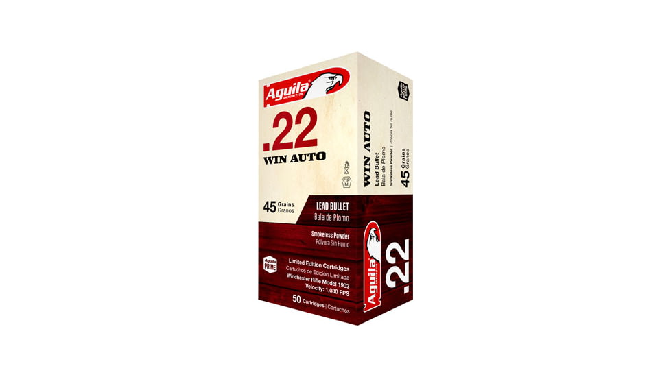 Aguila Ammunition Aguila .22 Winchester Auto 45gr. Lrn Eley Primed 50-pack