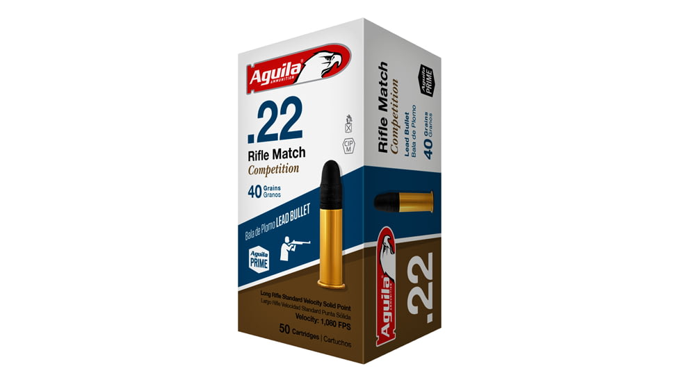 Aguila Ammunition Aguila Ammo Rifle Match .22lr 1080fps. 40gr. Lead Rn 50-pack