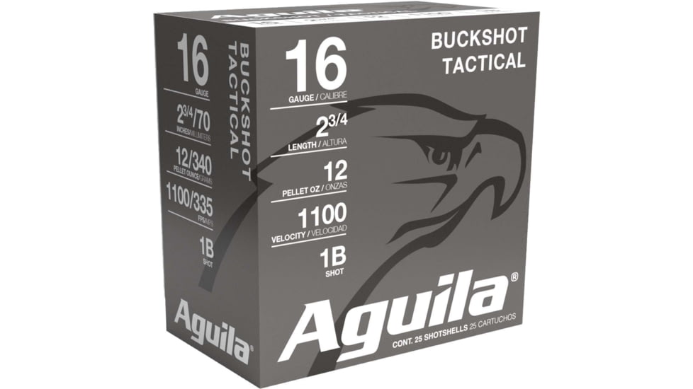 Aguila Ammunition Field 16 Gauge 1 1/8 oz 2.75in 1 Shotgun Buckshot Ammo, 25 Rounds, 1C1601BA