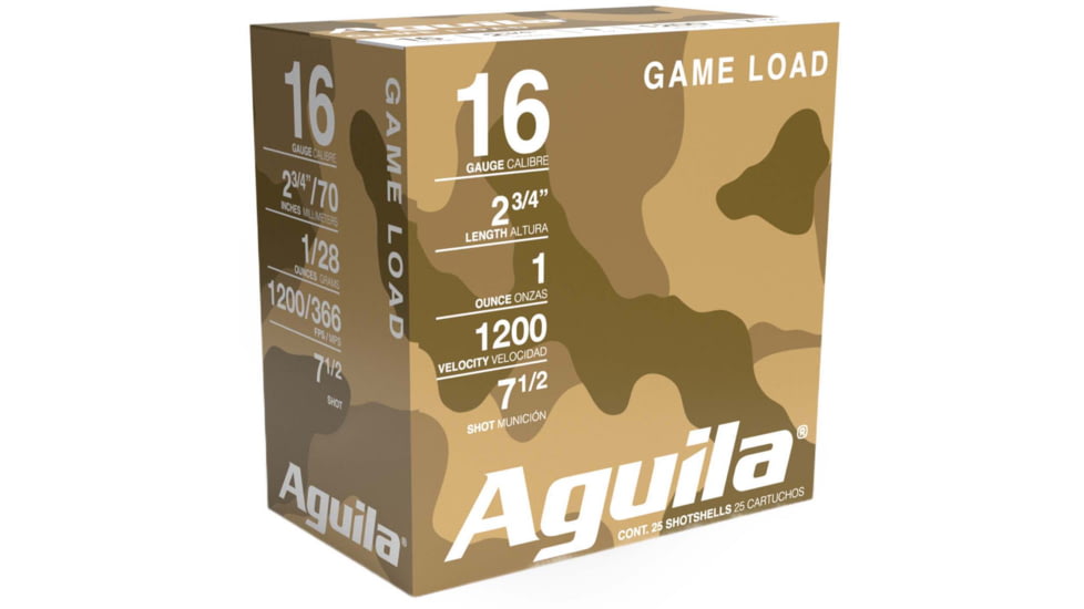 Aguila Ammunition Field 16 Gauge 1 oz 2 3/4in 7.5 Shot Centerfire Shotgun Ammo, 25 Rounds, 1CHB1617