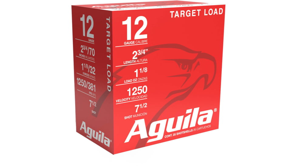 Aguila Ammunition Shotshell 12 Gauge 1 1/8oz #7.5 Shot Shotgun Ammo, 25 Rounds, 1CHB1347