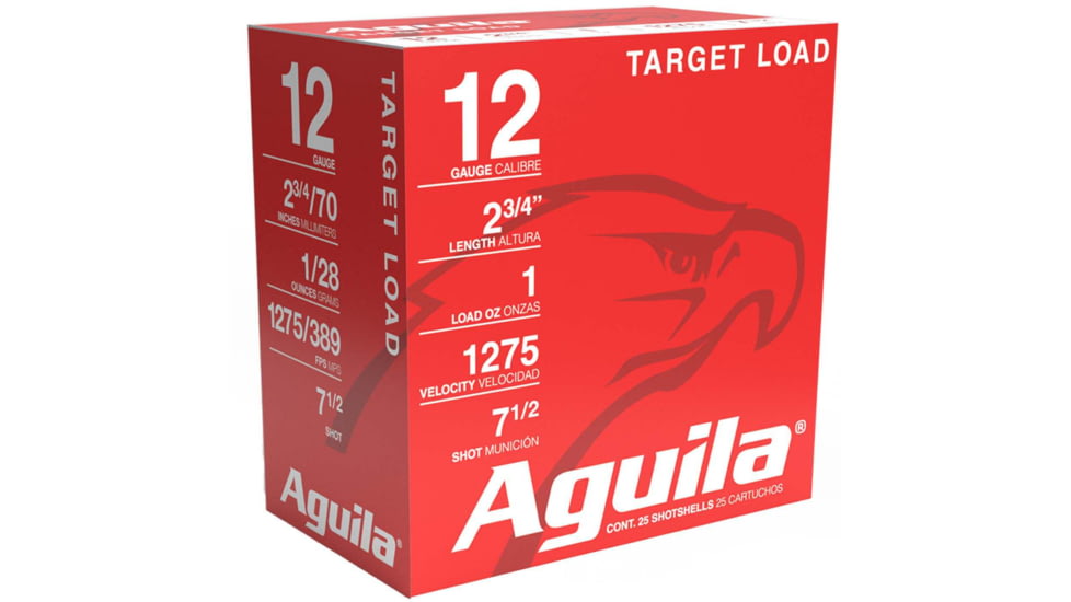 Aguila Ammunition Shotshell 12 Gauge 1oz 7.5 Shot 1275fps Shotgun Ammo, 25 Rounds, 1CHB1337
