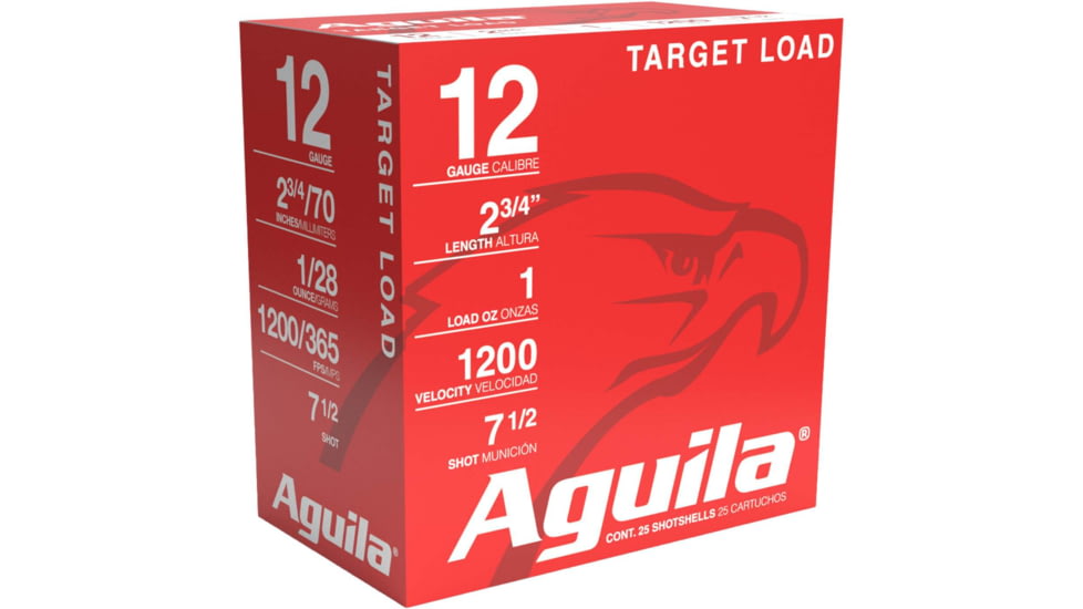 Aguila Ammunition Shotshell 12 Gauge 1oz 7.5 Shot Shotgun Ammo, 25 Rounds, 1CHB1304