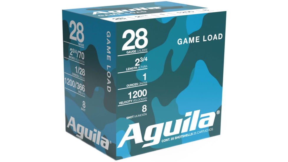 Aguila Ammunition Shotshell 28 Gauge 1oz #8 Shotgun Ammo, 25 Rounds, 1CHB2838