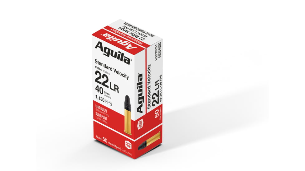 Aguila Ammunition Standard .22 Long Rifle 40 Grain Lead Solid Point Brass Cased Rimfire Ammo, 2000 Rounds