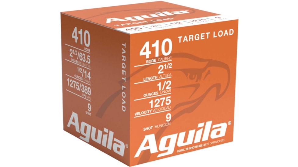 Aguila Ammunition Sub-Gauge .410 Gauge 1/2 oz 2 1/2in 9 Shot Centerfire Shotgun Ammo, 25 Rounds, 1CHB4139