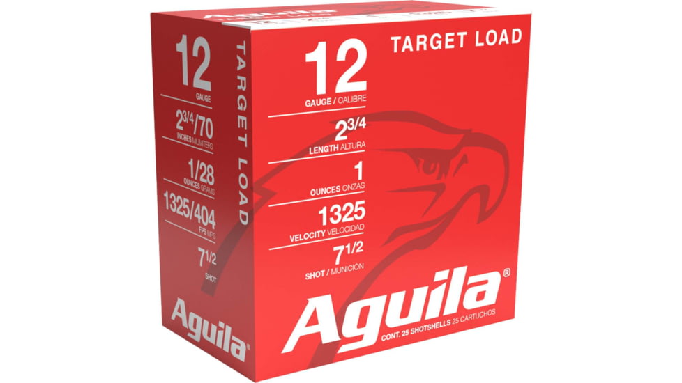 Aguila Ammunition Target Load High Velocity 12 Gauge 1 Oz 2.75in 7.5 Shot Shotgun Birdshot Ammo, 25 Rounds, 1CHB1285