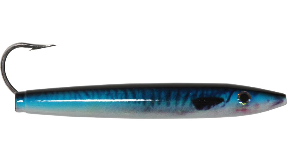 Ahi 6in Live Deception Cedar Plug - Blue Mackerel 150lb Fluorocarbon, CP-600-BM