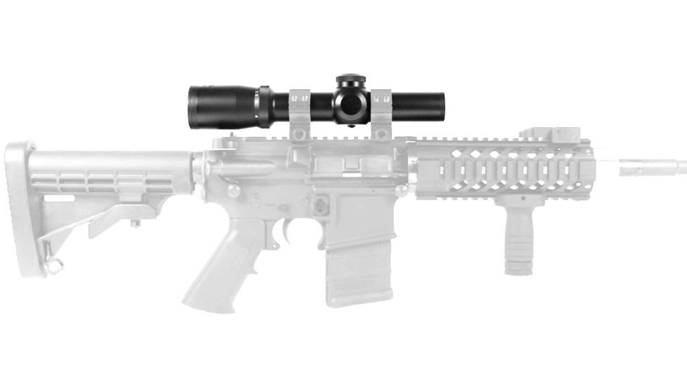 AIM Sports Inc 1-4x24G Tri-Illuminated First Focal Plane Scope/Mil-Dot Reticle/Rings JFF1424G