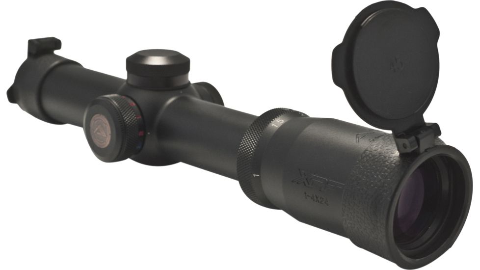 AIM Sports Inc 1-4x24G Tri-Illuminated First Focal Plane Scope/Mil-Dot Reticle/Rings JFF1424G