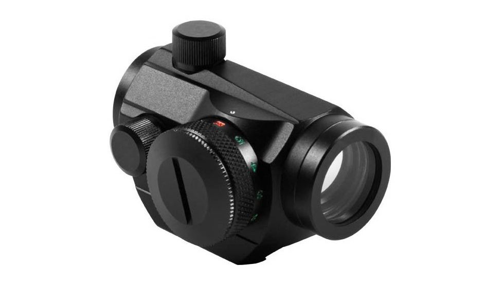 AIM Sports Inc 1x20 Dual Illuminated Micro Dot Reflex Sight w/Adj Windage and Elevation Knob RTDT125, EDEMO1