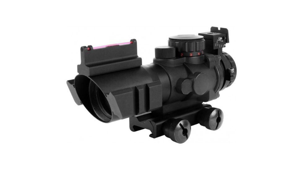 AIM Sports Inc 4X32 Tri-Ill. Scope, Black, Medium, Fiber Optic Sight/Arrow JTCFO432G