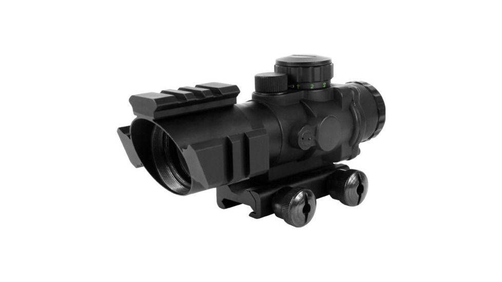AIM Sports Inc 4X32 Tri-Ill. Scope, Black, Medium, Tri-Rail Weaver Rail JTDTR432G