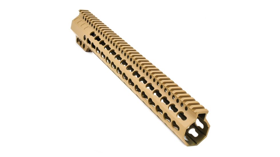 AIM Sports Inc AR-15 Free Float Keymod Handguard, 15 inch, Cerakote, Flat Dark Earth Tan, MTK556R-CFT