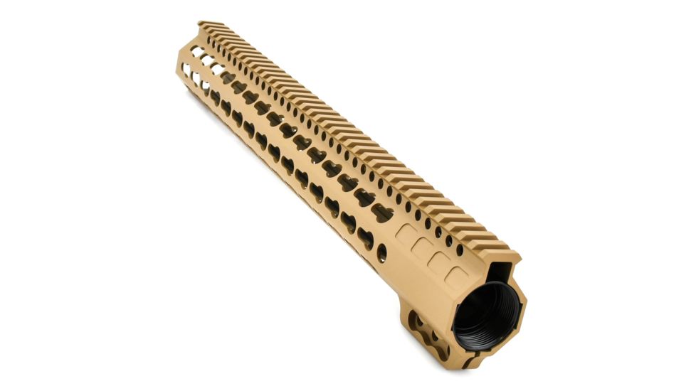 AIM Sports Inc AR-15 Free Float Keymod Handguard, 15 inch, Cerakote, Flat Dark Earth Tan, MTK556R-CFT