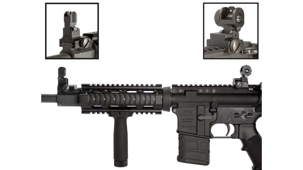 AIM Sports Inc AR/M4 Combo Kit/Carbine Quad Rail/Flip Up Sights/Vertical Grip/V1 ACAR01