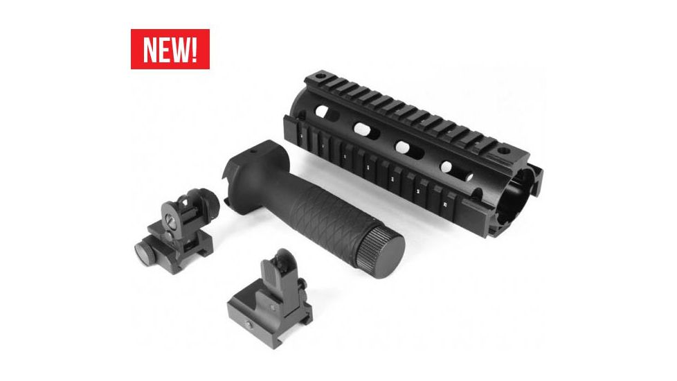 AIM Sports Inc AR/M4 Combo Kit/Carbine Quad Rail/Flip Up Sights/Vertical Grip/V1 ACAR01