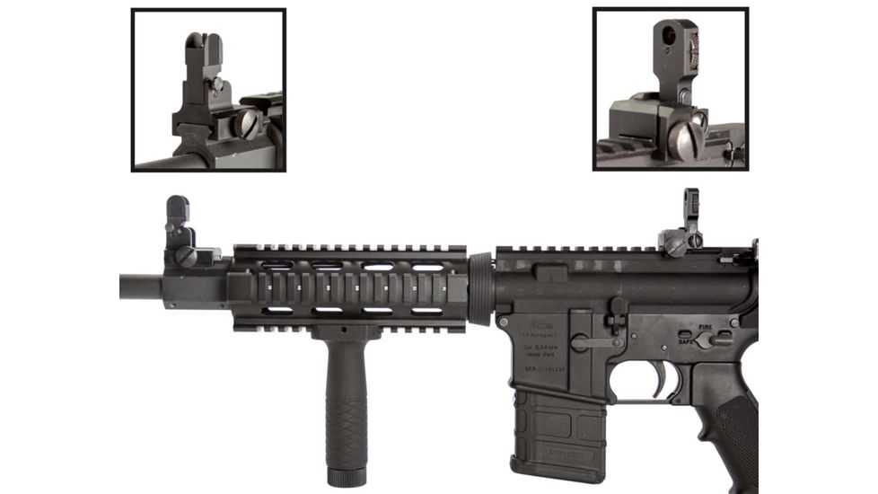 AIM Sports Inc AR/M4 Combo Kit/Carbine Quad Rail/Flip Up Sights/Vertical Grip/V2 ACAR02