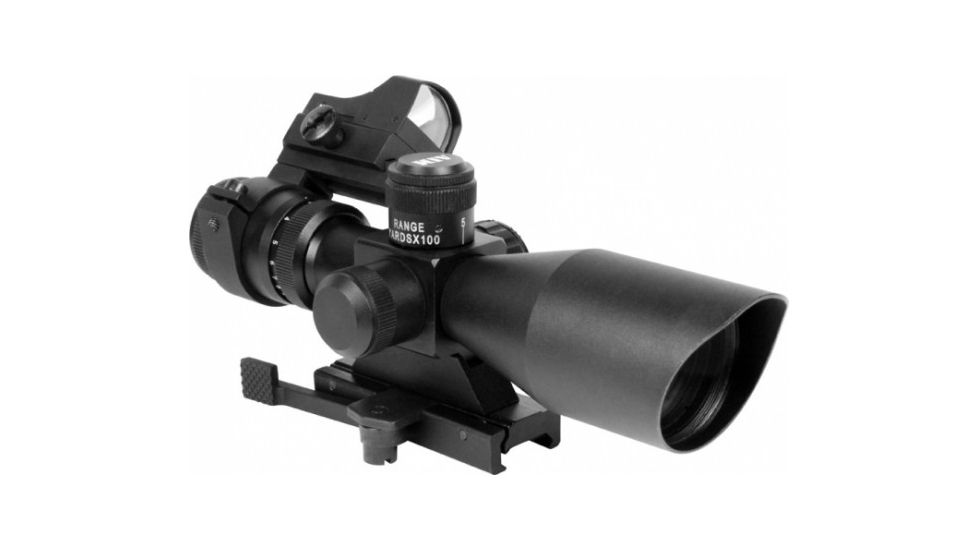 AIM Sports Inc CQB Combo 3-9x40 Scope/Red Dot/QR Mount/Mil-Dot Reticle JSRMC01